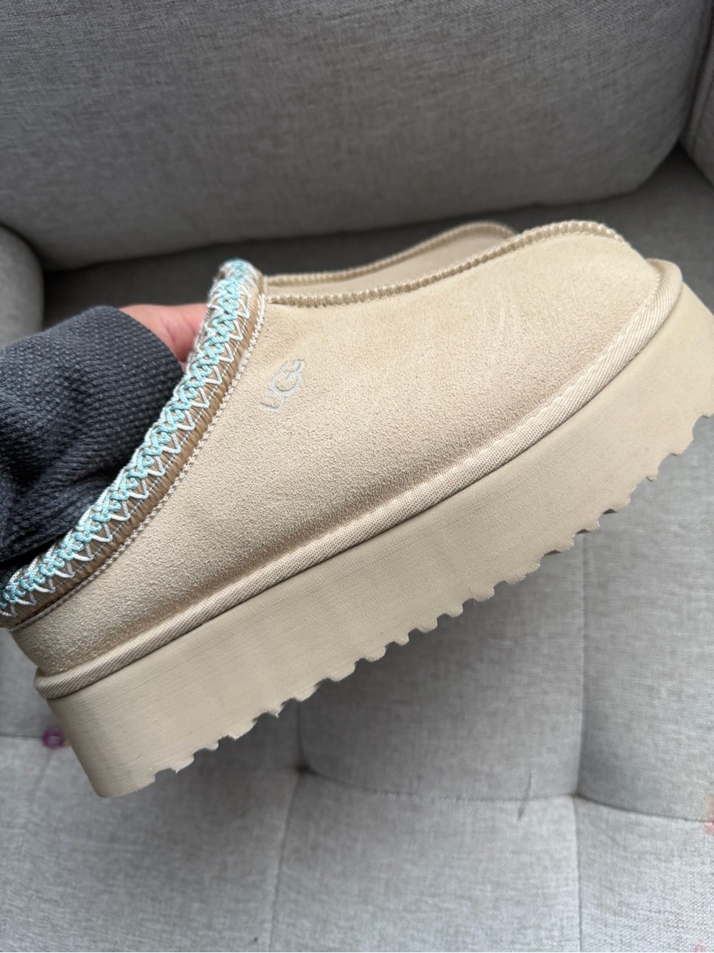 NEW  UGG Brand Women's Tazz II Braid Platform Slippers  Shoes Sand Size